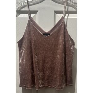 Romantic‎ Dusty Rose Crushed Velvet Buttery Soft Slip Top Women's Medium Cami